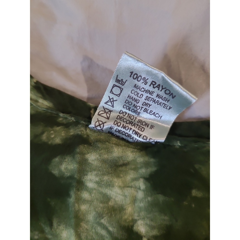 Flashback boho festival green tie dye flowy dress pockets Women SZ M/L relaxed - Picture 8 of 11